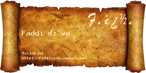 Faddi Éva névjegykártya