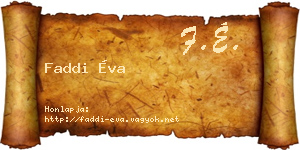 Faddi Éva névjegykártya
